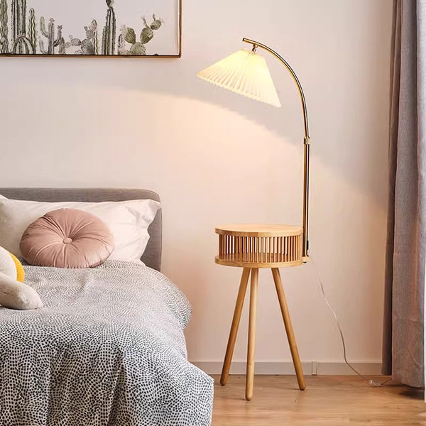 Retro Massivholz Stehlampe