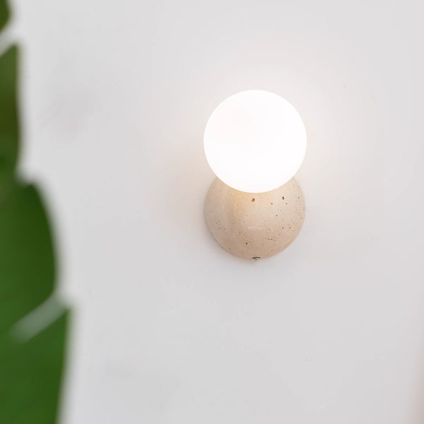 Wabi-sabi style yellow travertine bedroom bedside corridor wall lamp