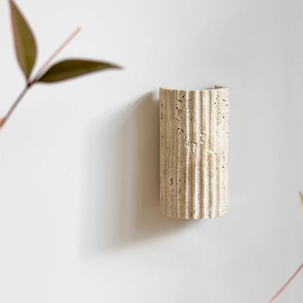 Japanese style yellow travertine stripe bedroom corridor wall lamp
