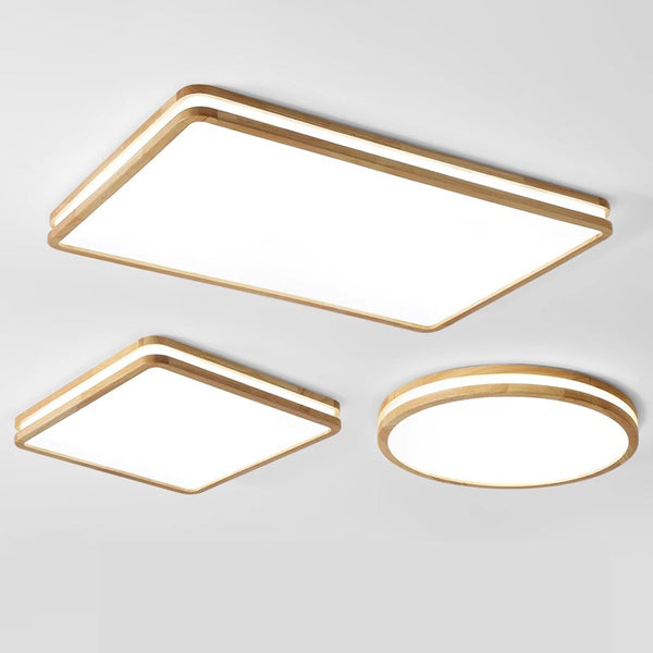 Solid wood LED ceiling light