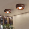 Round creative wood grain corridor ceiling lamp