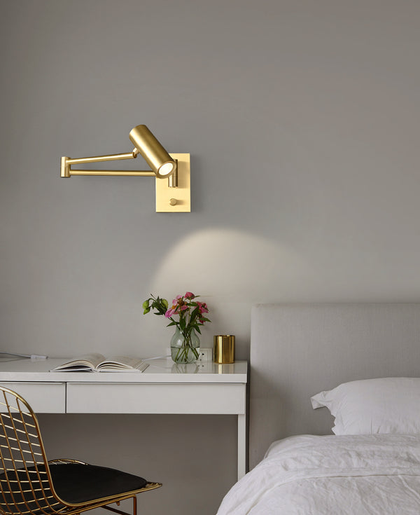 All copper swing arm wall lamp