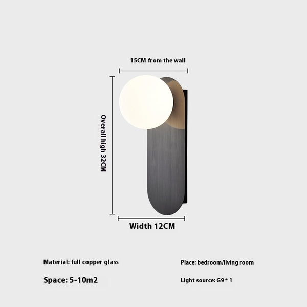 LED aisle glass wall lamp