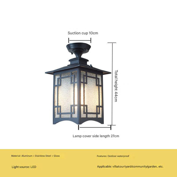Chinese style outdoor waterproof villa corridor pavilion courtyard ceiling lamp