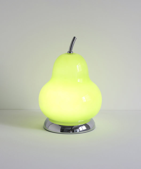 Cremefarbene Birnen-Tischlampe