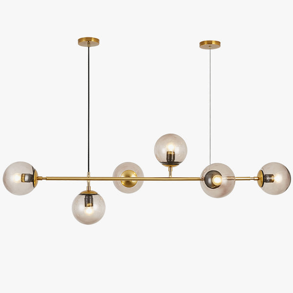 Long lustre de salle à manger en verre en forme de haricot magique