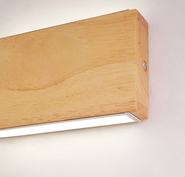 LED-Wandleuchte aus Massivholz im japanischen Stil