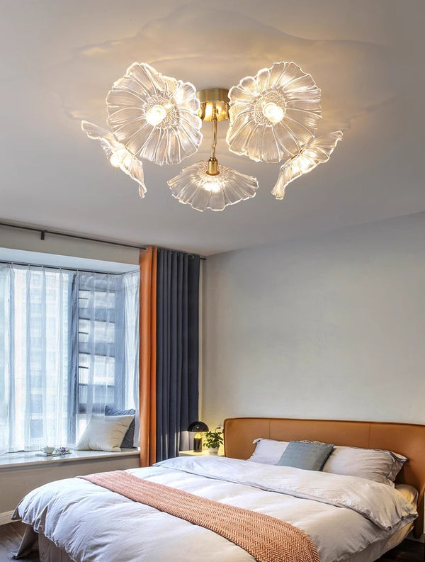 Kreative Lotusblatt-Deckenlampe im Retro-Stil