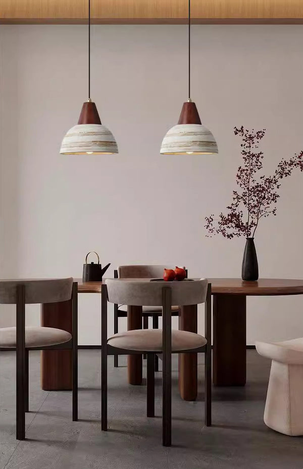 Japanese style solid wood ceramic chandelier