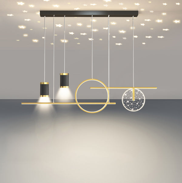Lustre de table à manger créatif en forme d'étoile
