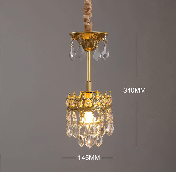 Vintage brass crystal chandelier