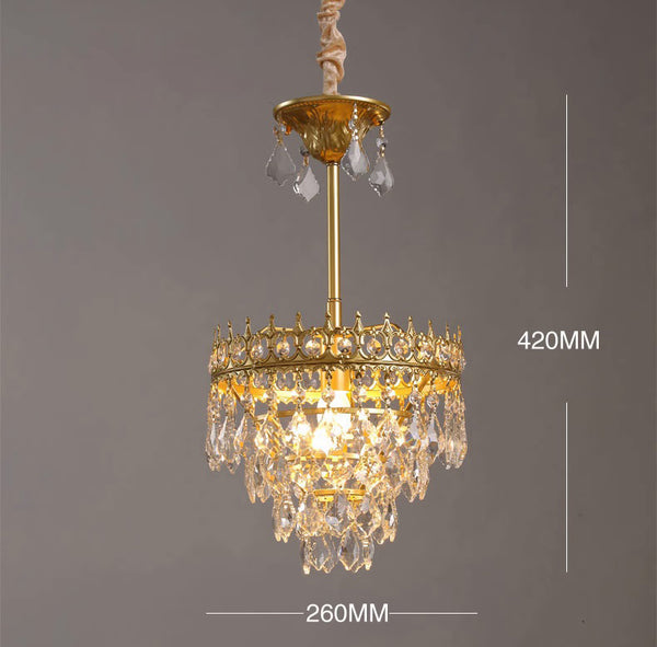Vintage brass crystal chandelier