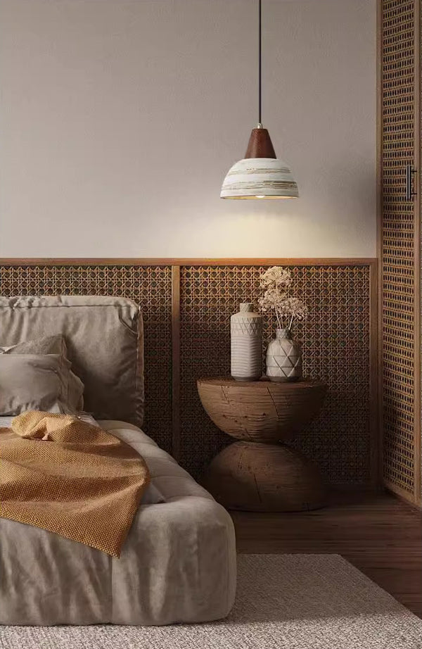 Japanese style solid wood ceramic chandelier