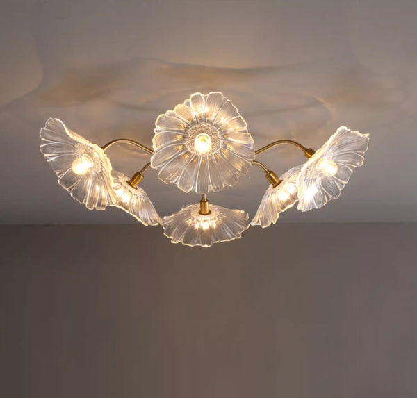 Kreative Lotusblatt-Deckenlampe im Retro-Stil