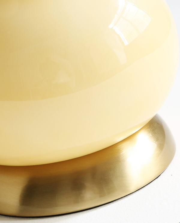 Cremefarbene Birnen-Tischlampe