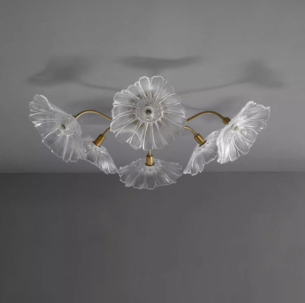 Kreative Lotusblatt-Deckenlampe im Retro-Stil