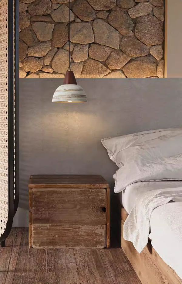 Japanese style solid wood ceramic chandelier