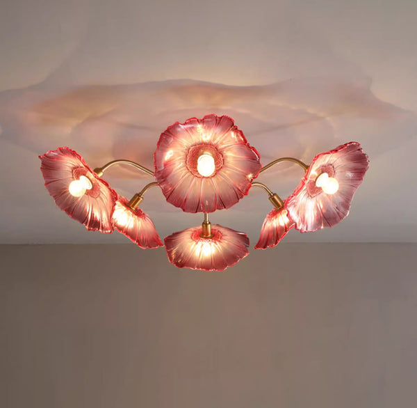 Kreative Lotusblatt-Deckenlampe im Retro-Stil