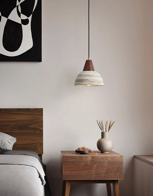 Japanese style solid wood ceramic chandelier