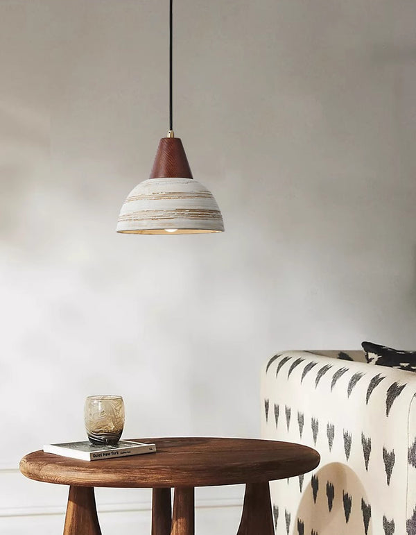 Japanese style solid wood ceramic chandelier