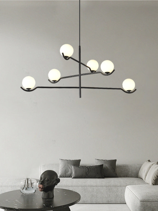 Lustre noir en forme de haricot magique long
