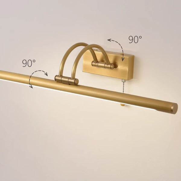 All-copper foldable LED mirror wall lamp