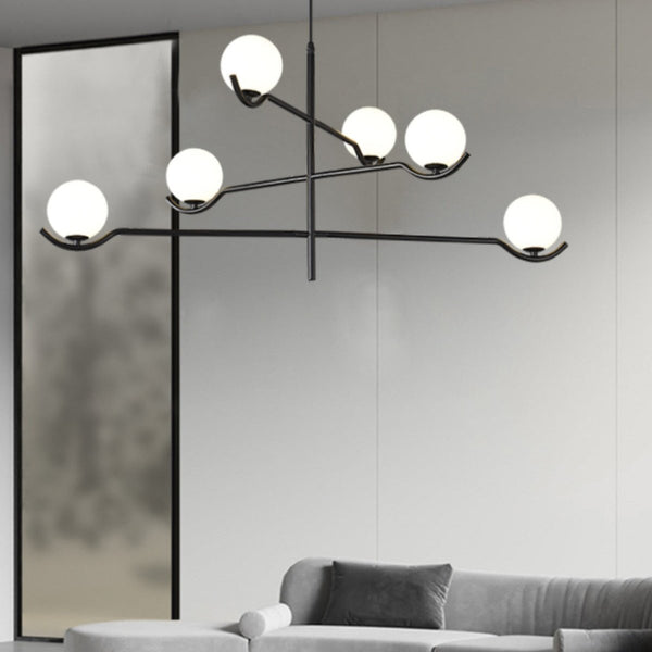 Lustre noir en forme de haricot magique long