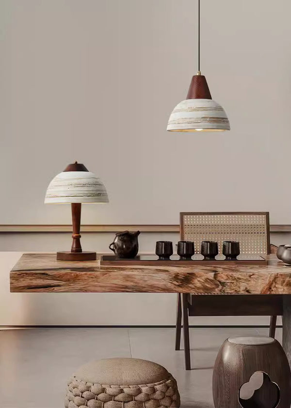 Japanese style solid wood ceramic chandelier