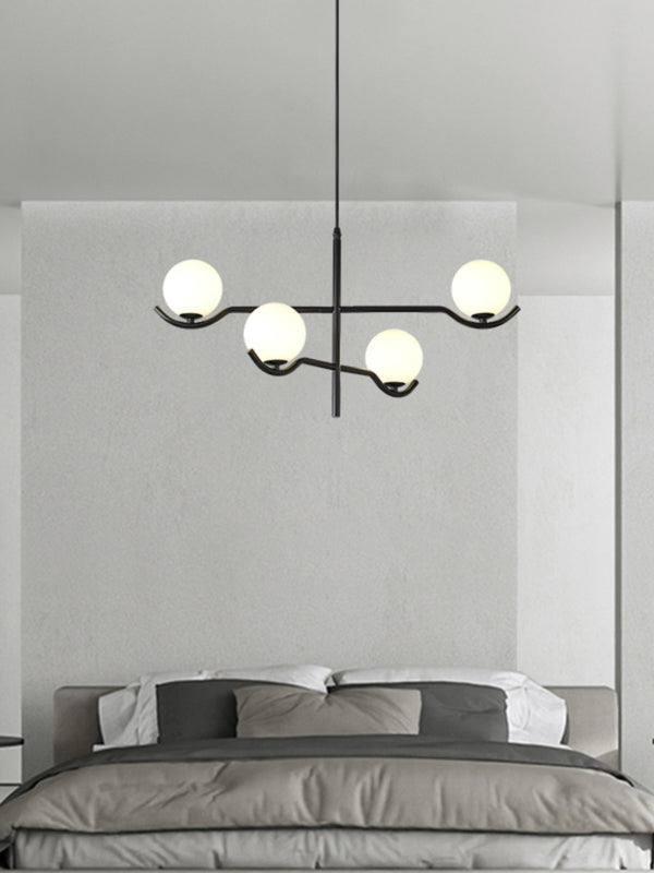 Lustre noir en forme de haricot magique long