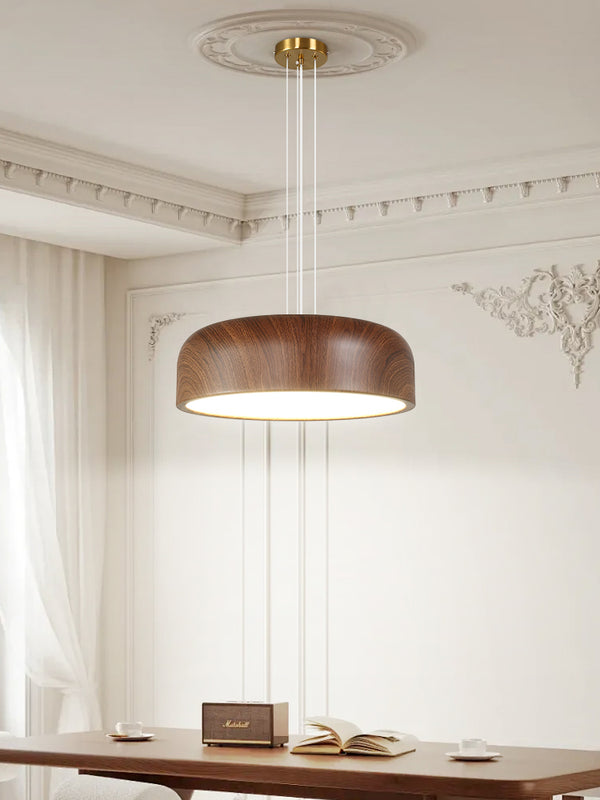 Japanese retro restaurant chandelier walnut wood grain