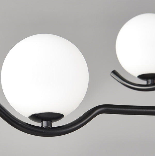 Lustre noir en forme de haricot magique long