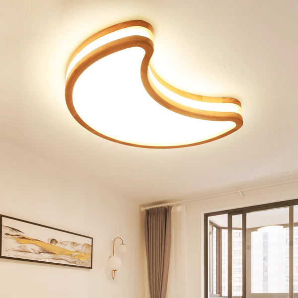 LED children's room solid wood ceiling lamp