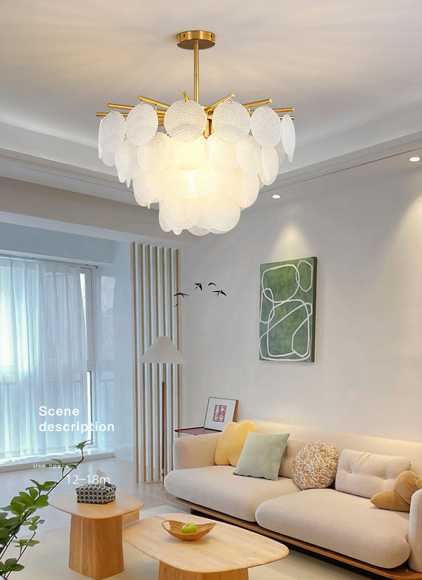 Lustre coquille crème français
