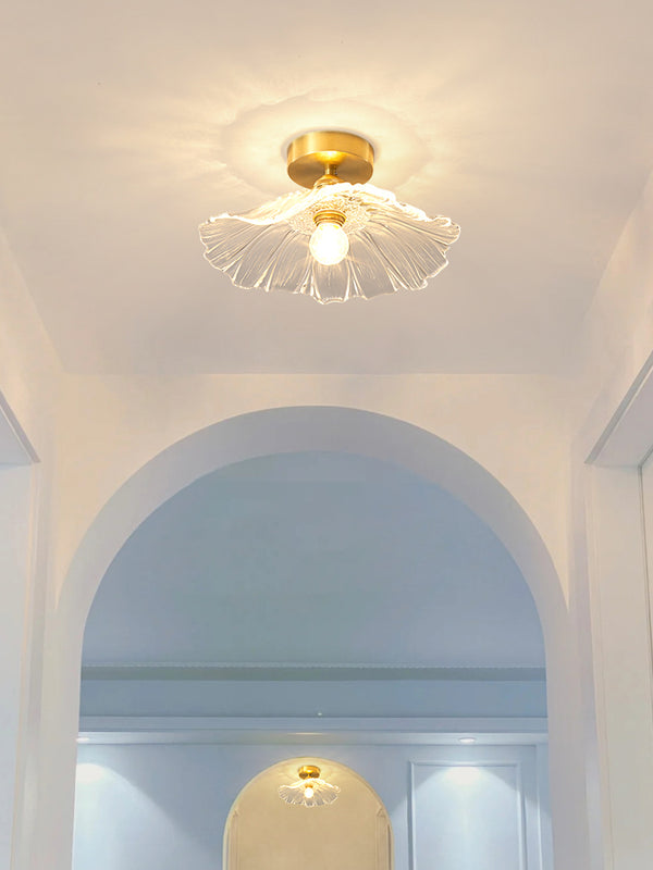 Retro lotus leaf ceiling lamp