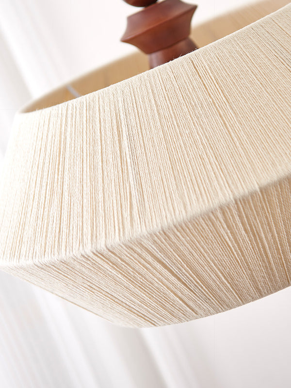 Lustre en corde de coton et tissu de style rétro