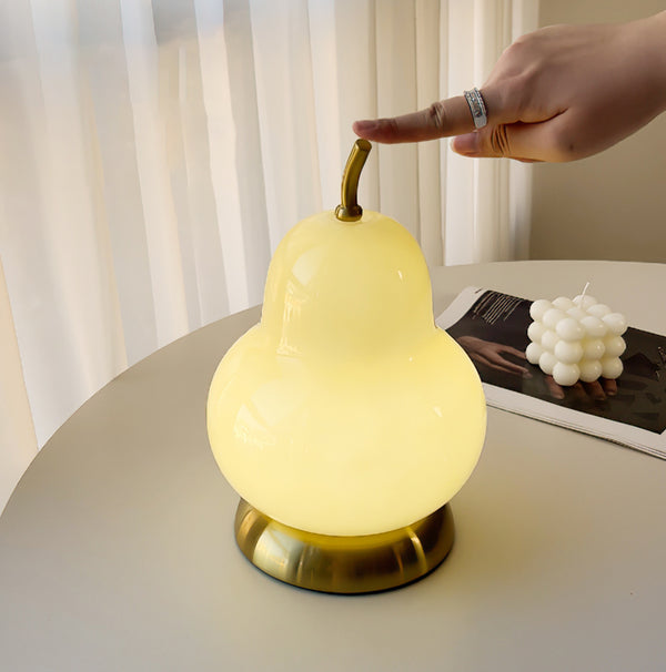 Cremefarbene Birnen-Tischlampe