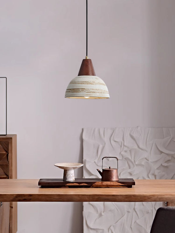 Japanese style solid wood ceramic chandelier