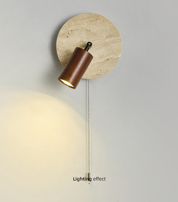 Yellow Travertine Antique Bedside Wall Lamp