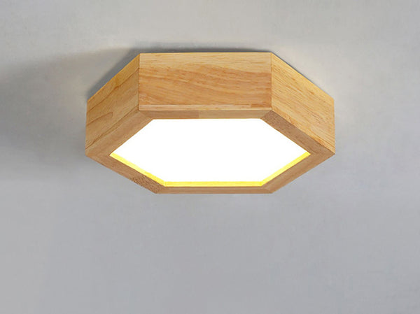 Creative solid wood LED ceiling lamp