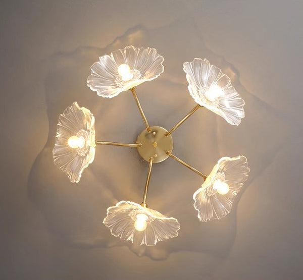 Kreative Lotusblatt-Deckenlampe im Retro-Stil