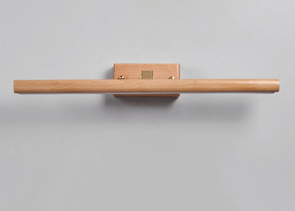 Wandlampe aus massivem Holz mit langem Spiegel