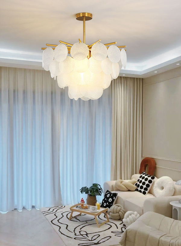 Lustre coquille crème français