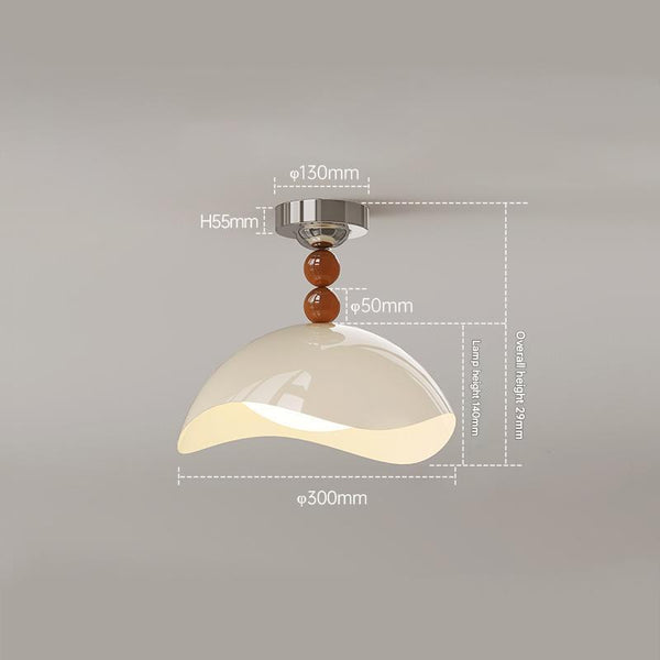 Medieval style eggshell bedroom ceiling lamp