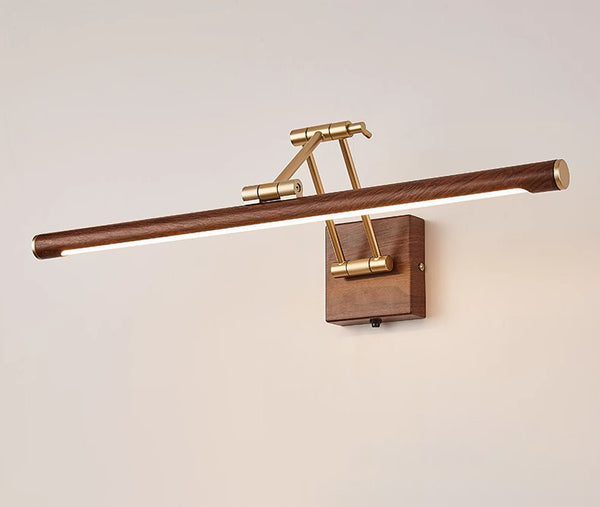 Foldable wood grain color LED mirror front wall lamp