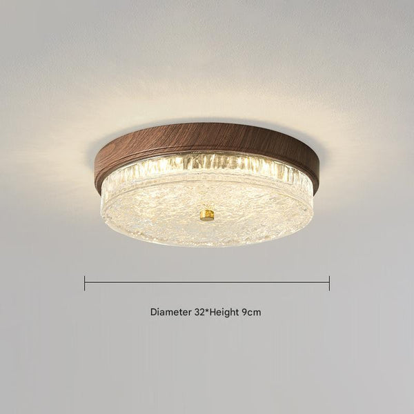 American retro round glass bedroom ceiling lamp
