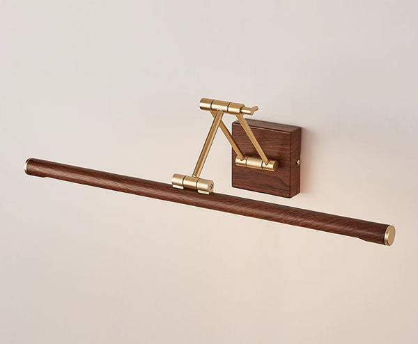 Foldable wood grain color LED mirror front wall lamp