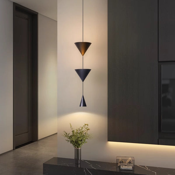 Minimalist conical bedroom bedside background wall chandelier