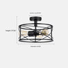 American retro bedroom corridor iron ceiling lamp