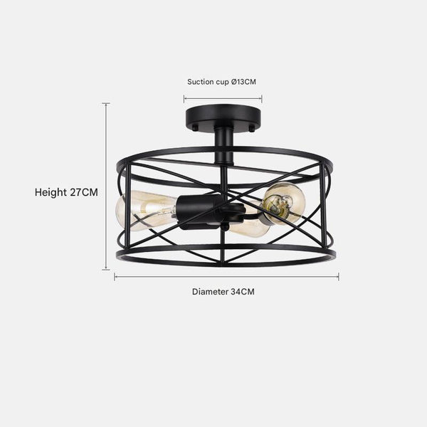 American retro bedroom corridor iron ceiling lamp