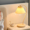 Cream Pleated Bedroom Table Lamp